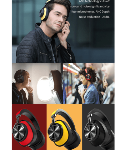 Bluedio T6 Active Noise Cancelling Headphones Wireless Bluetooth Headset 5