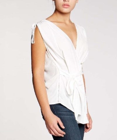Bobeau Women's Priya Wrap Blouse with Tie Waist-20226785