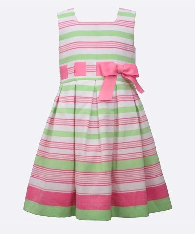 Bonnie Jean Little Girls Striped Linen Dress-20248903