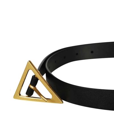 Alternative view of Bottega Veneta 2.0 cm Black Triangle-Buckle Leather Belt