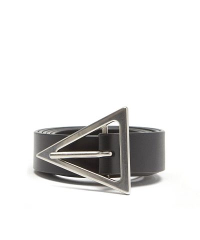 Bottega Veneta 2.0 cm Black Triangle-Buckle Leather Belt-20252939