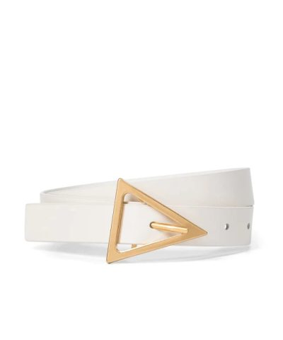 Bottega Veneta 2.0 cm White Triangle-Buckle Leather Belt-20252931