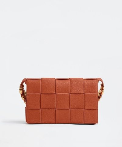 Bottega Veneta Cassette Leather Crossbody Bag, Maple-20246338