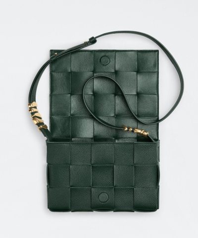 Bottega Veneta Cassette Leather Crossbody Bag, Raintree - Image 3