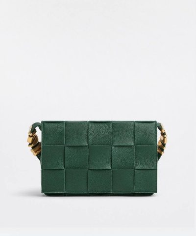 Bottega Veneta Cassette Leather Crossbody Bag, Raintree-20246326