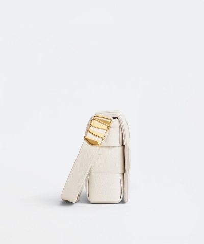 Bottega Veneta Cassette Leather Crossbody Bag White 2