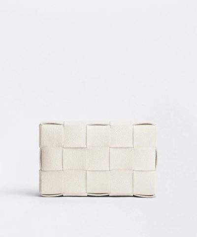 Bottega Veneta Cassette Leather Crossbody Bag White 4