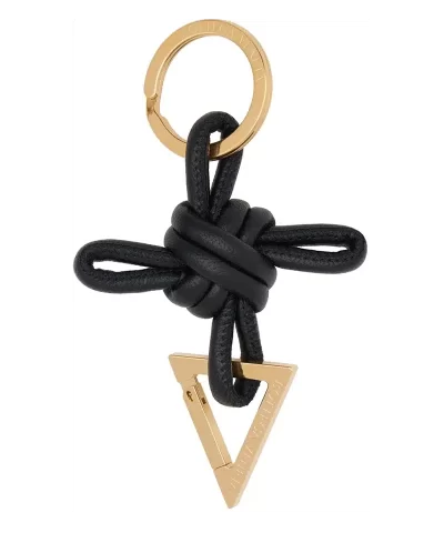 Bottega Veneta Knot Leather and Gold-Tone Keyring - Image 2