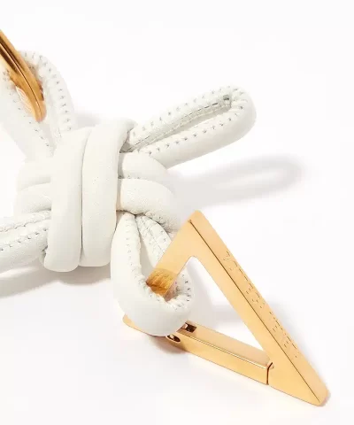 Bottega Veneta Knot Leather and Gold-Tone Keyring - Image 4