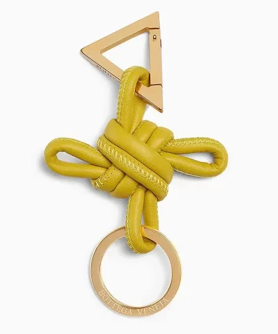 Bottega Veneta Knot Leather and Gold-Tone Keyring - Image 5