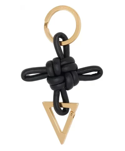 Bottega Veneta Knot Leather and Gold-Tone Keyring-20310852