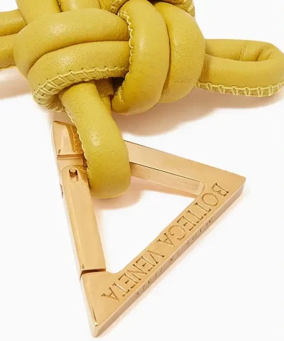 Bottega Veneta Knot Leather and Gold-Tone Keyring - Image 6