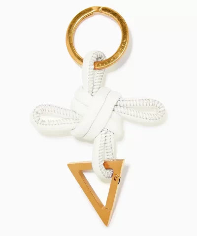 Bottega Veneta Knot Leather and Gold-Tone Keyring - Image 9