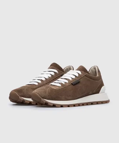Brunello Cucinelli Bead Embellished Suede Sneakers 1 1