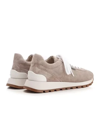 Brunello Cucinelli Bead Embellished Suede Sneakers 2