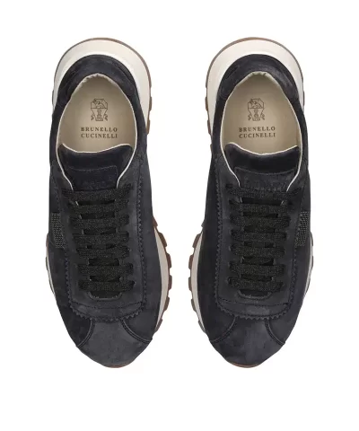 Brunello Cucinelli Bead Embellished Suede Sneakers 7