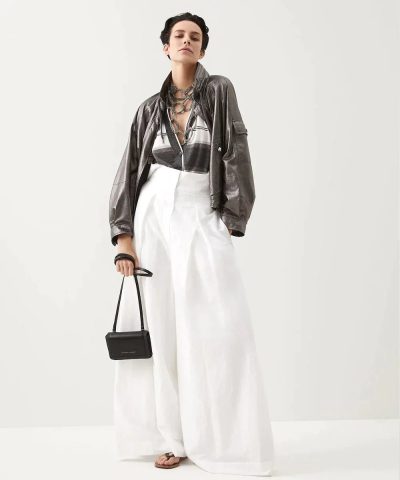 Brunello Cucinelli Cardigan In Cashmere With Sparkling Stripes - Image 3