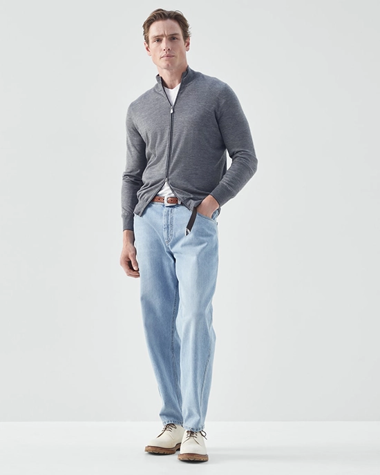 Alternative view of Brunello Cucinelli Cashmere And Silk Lightweight Cardigan With Zipper
