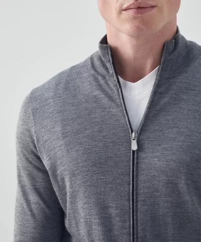 Brunello Cucinelli Cashmere And Silk Lightweight Cardigan With Zipper 9