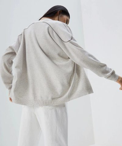 Brunello Cucinelli Cashmere Cardigan With Shiny Shoulder Embroidery 1