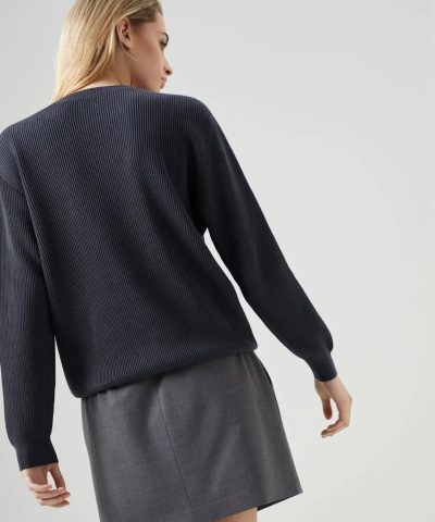 Brunello Cucinelli Cotton English Rib Sweater With Precious Pocket Loop 3