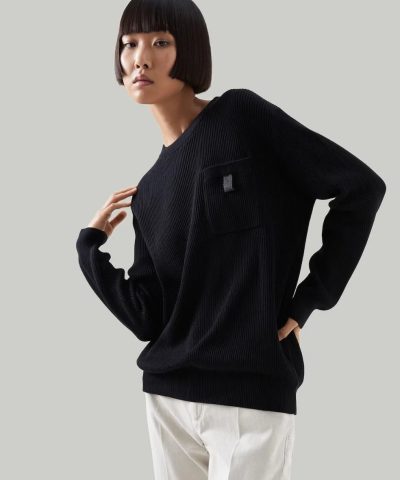 Brunello Cucinelli Cotton English Rib Sweater With Precious Pocket Loop 5
