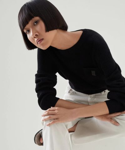 Brunello Cucinelli Cotton English Rib Sweater With Precious Pocket Loop 6
