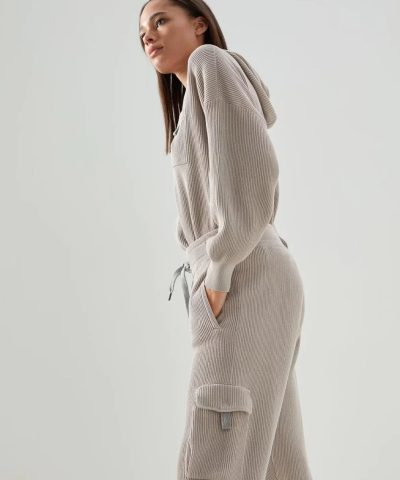 Brunello Cucinelli Cotton English Rib knit Trousers With Precious Pocket Loop 2