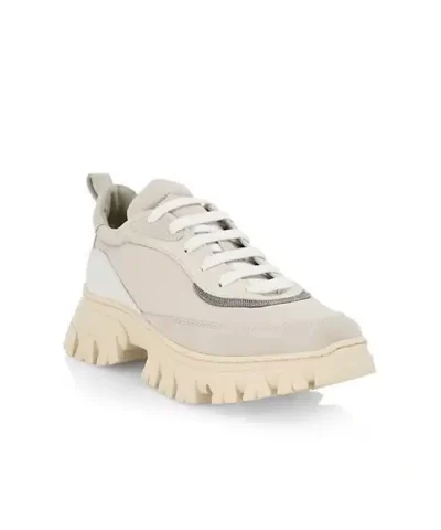 Alternative view of Brunello Cucinelli Monili Lug-Sole Low-Top Sneakers