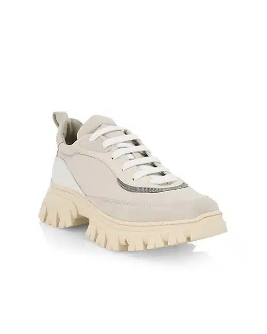 Alternative view of Brunello Cucinelli Monili Lug-Sole Low-Top Sneakers