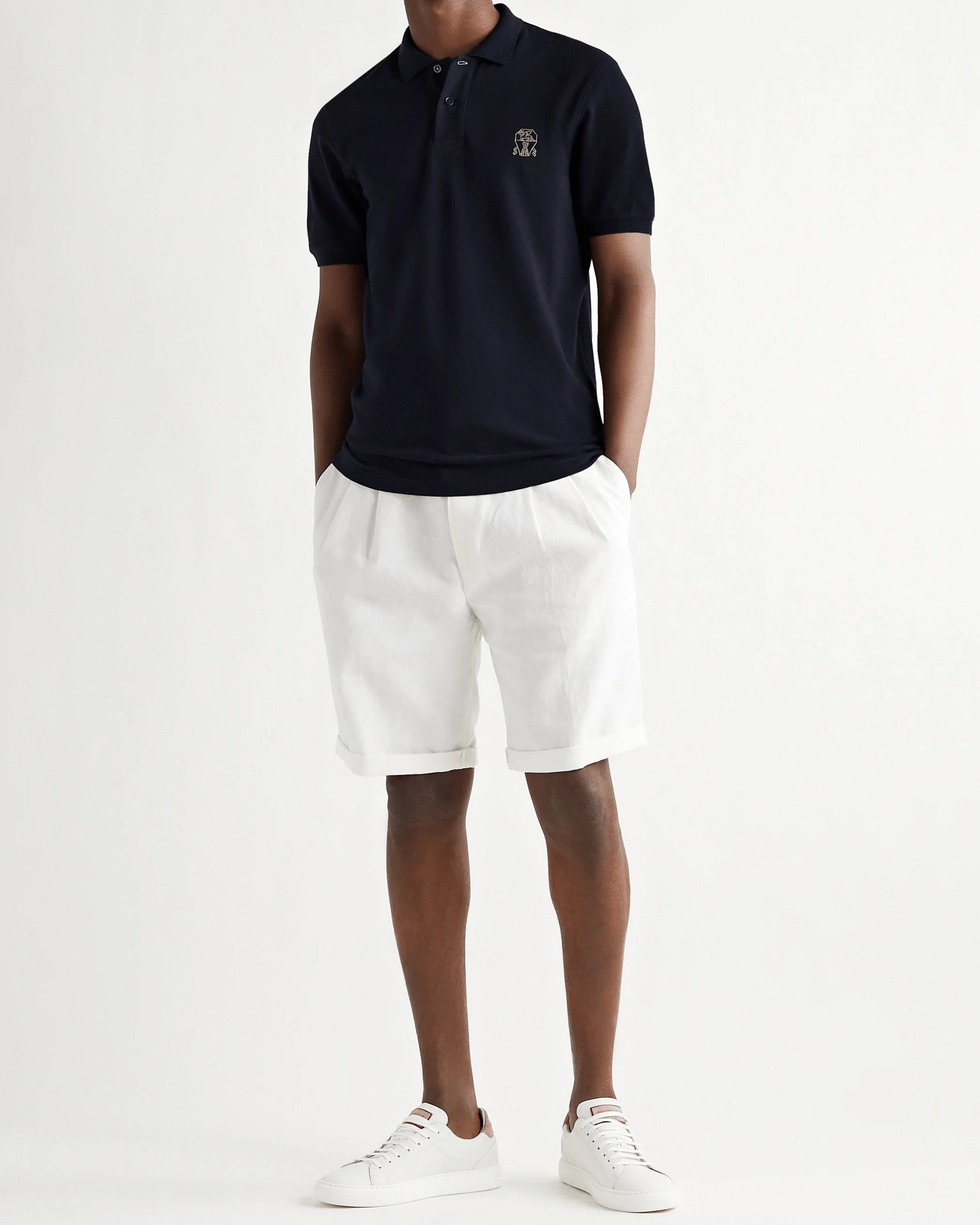 Alternative view of Brunello Cucinelli Slim-Fit Logo-Embroidered Cotton-Piqué Polo Shirt