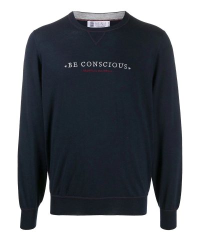 Brunello Cucinelli Slogan Crew-Neck Sweatshirt-20246832