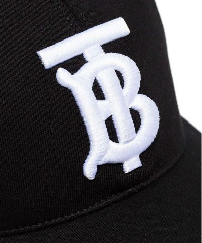 Burberry Black And White TB Logo Embroidered Cotton Baseball Cap 3
