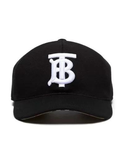 Burberry Black And White TB Logo Embroidered Cotton Baseball Cap-20272558