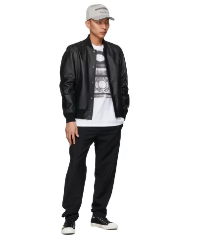 Burberry Black & Yellow Gabardine Larkhall Sneakers - Image 6