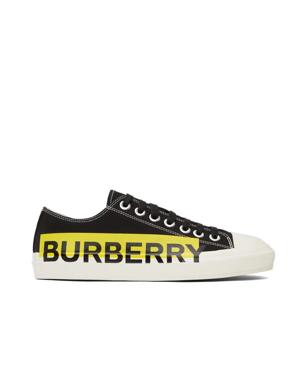 Burberry Black & Yellow Gabardine Larkhall Sneakers-20297587
