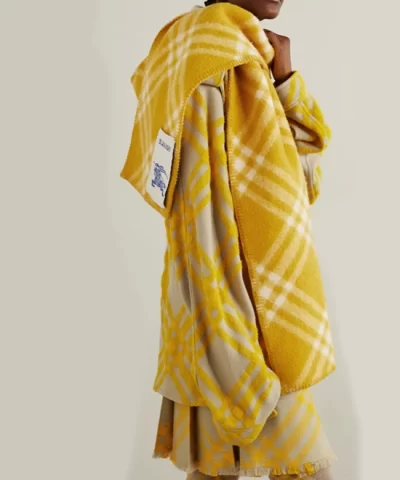 Alternative view of Burberry Hooded Checked Wool-Jacquard Scarf