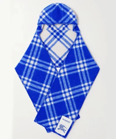 Burberry Hooded Checked Wool-Jacquard Scarf - Image 5