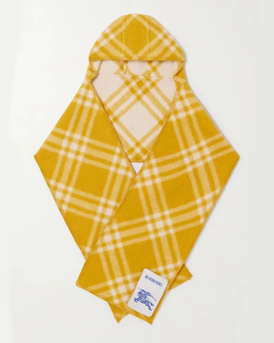 Burberry Hooded Checked Wool-Jacquard Scarf-20315602