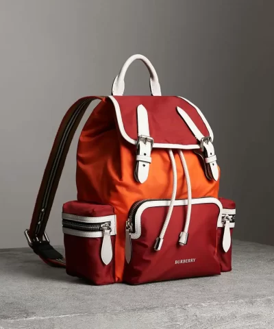 Alternative view of Burberry Leather-Trimmed Color-Block Shell Backpack