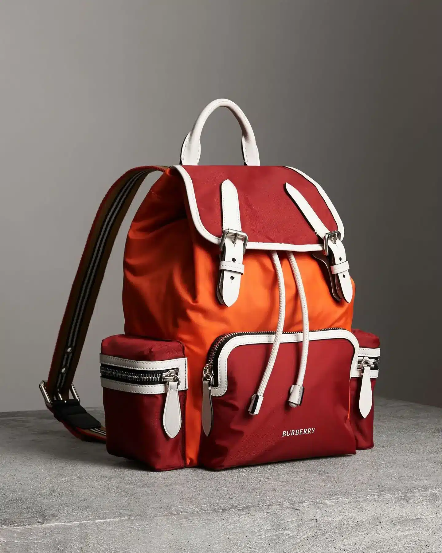 Alternative view of Burberry Leather-Trimmed Color-Block Shell Backpack
