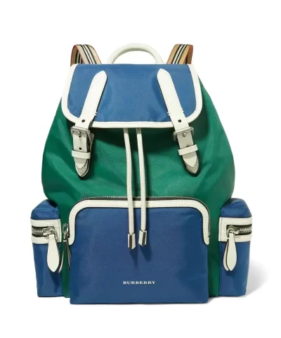 Burberry Leather-Trimmed Shell Backpack-20272745