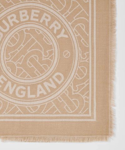 Burberry Lightweight Logo Graphic Cashmere Jacquard Scarf 2