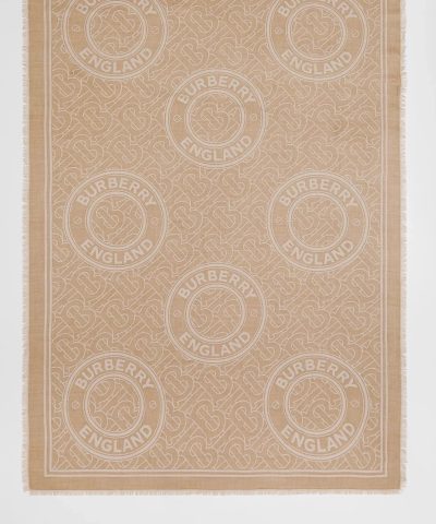 Burberry Lightweight Logo Graphic Cashmere Jacquard Scarf 3