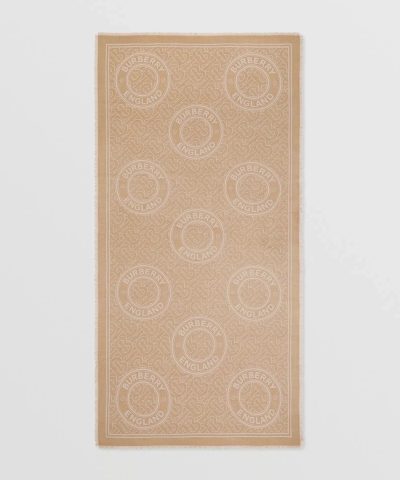 Burberry Lightweight Logo Graphic Cashmere Jacquard Scarf 4