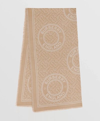 Burberry Lightweight Logo Graphic Cashmere Jacquard Scarf-20237137