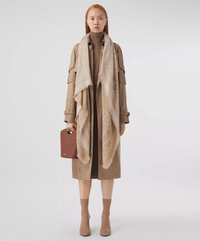 Burberry Lightweight Logo Graphic Cashmere Jacquard Scarf 5