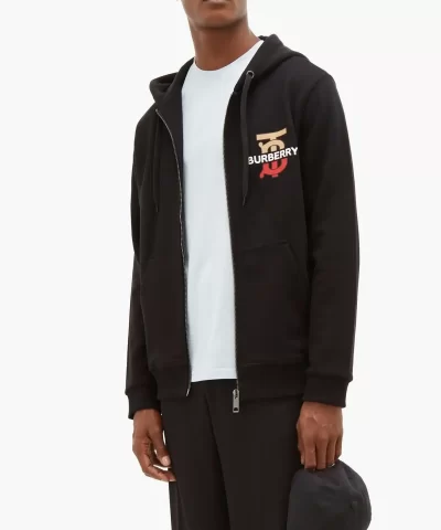 Burberry Logo And Monogram-Print Cotton Hooded Sweatshirt - Image 3