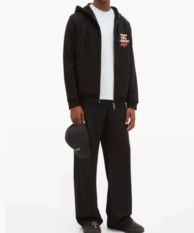 Burberry Logo And Monogram-Print Cotton Hooded Sweatshirt - Image 4