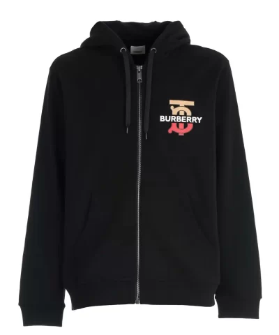 Burberry Logo And Monogram-Print Cotton Hooded Sweatshirt-20272440